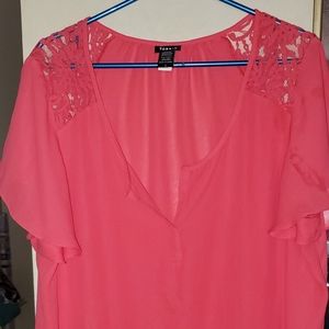 NEVER worn pink/coral Plus size blouse